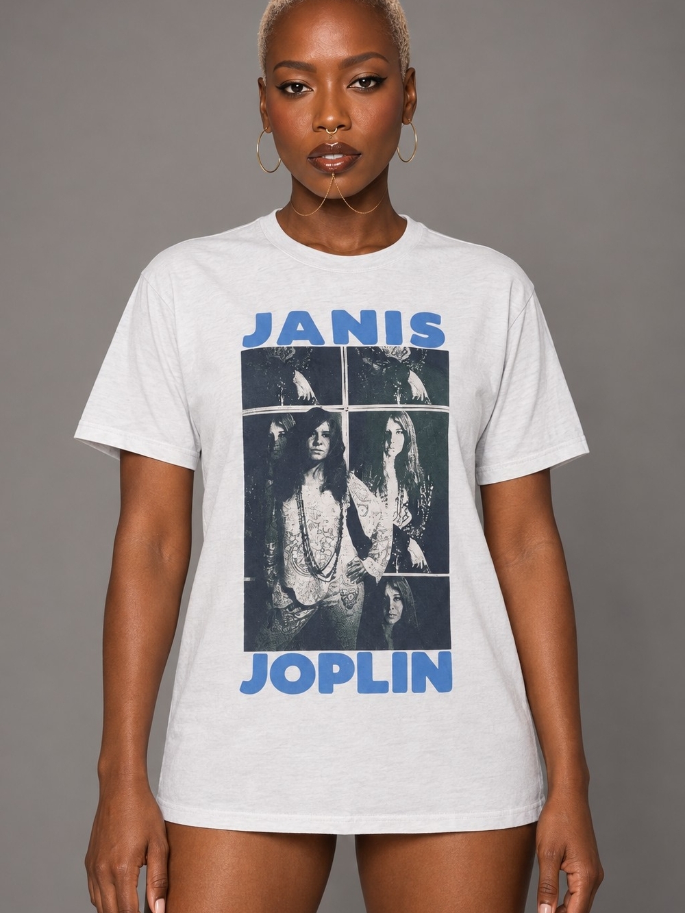 Janis Joplin Graphic Tee - Light Blue T-shirt